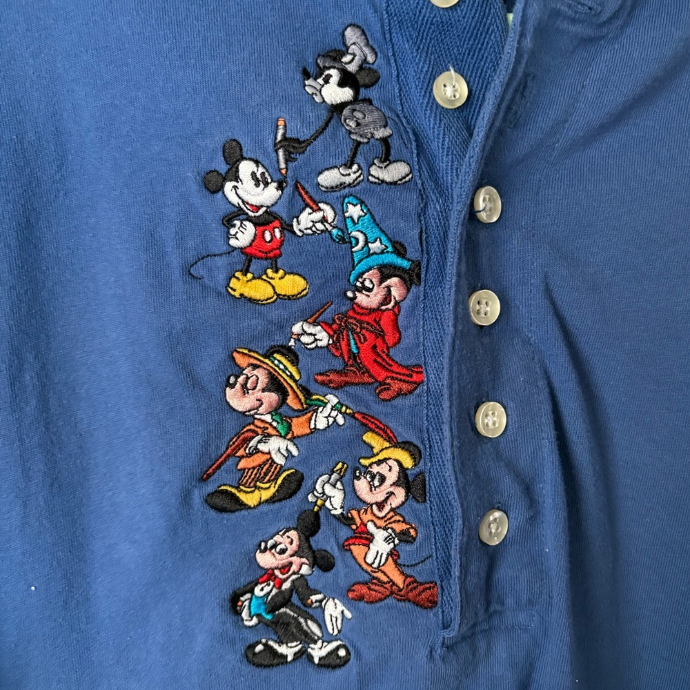 Vintage 90s The Disney Store Embroidered Henley Unisex Tee | XL